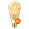 WiZ Ampoule à Filament Connectée Edison Lot de 4 - Lumière Blanche Cha...