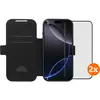 BlueBuilt Apple iPhone 17 Pro Book Case Cuir Noir + Protège-écran Verr...