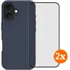 BlueBuilt Protective Back Cover iPhone 17 Bleu + Protège-écran Verre L...