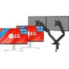 LG 27UP83AK-W Lot de 2 + BlueBuilt Bras d'Écran PC Vérin Mécanique pou...