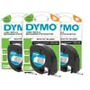 DYMO LetraTag 12 mm x 4 m Noir Blanc Étiquettes Lot de 3
