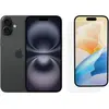 Apple iPhone 16  128 Go Noir + BlueBuilt Protège-écran Verre