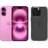 Apple iPhone 16 128 Go Rose + BlueBuilt Protective Back Cover Transpar...