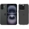 Apple iPhone 16 128 Go Noir + BlueBuilt Protective Back Cover Transpar...