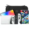 Nintendo Switch OLED Blanc + Super Mario Galaxy 1+2 + BlueBuilt Étui d...