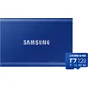 Samsung T7 Portable SSD 2 To Bleu + Samsung MicroSDXC T7 128 Go 170 Mo...