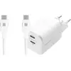 BlueBuilt Chargeur Power Delivery avec 2 Ports USB-C 65 W + Câble USB-...