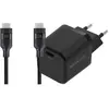BlueBuilt Chargeur Power Delivery 30 W + Câble USB-C 1,5 m Nylon Noir 