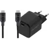 BlueBuilt Chargeur Power Delivery 30 W + Câble USB-C 3 m Nylon Noir 