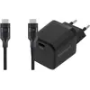 BlueBuilt Chargeur Power Delivery 20 W + Câble USB-C 1,5 m Nylon Noir 