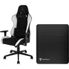Vortech Essential Chaise Gamer Blanc + Vortech Tapis de Sol Noir 
