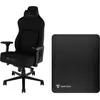 Vortech Prestige Chaise Gamer Noir + Vortech Tapis de Sol Noir 