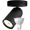Philips Pongee Spot Monté en Surface - 1 Spot - Noir + Philips Hue Whi...