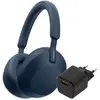 Sony WH-1000XM5 Bleu + BlueBuilt Quick Charge Chargeur avec Port USB-A 18 W Noir