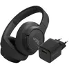 JBL Tune 770NC Noir + BlueBuilt Chargeur Quick Charge avec Port USB-A 18 W Noir