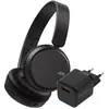 JVC HA-S36W Noir + BlueBuilt Quick Charge Chargeur avec Port USB-A 18 W Noir