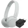 Sony WH-CH520 Blanc + BlueBuilt Quick Charge Chargeur avec Port USB-A 18 W Noir