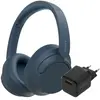Sony WH-CH720N Bleu + BlueBuilt Quick Charge Chargeur avec Port USB-A 18 W Noir