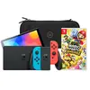 Nintendo Switch OLED Bleu/Rouge + Mario Party Jamboree + BlueBuilt Hou...