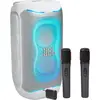 JBL PartyBox 130 Blanc + JBL Set de Microphones Sans Fil 