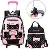 LARGEIGHT Cartable Roulette Fille Primaire Sac Dos pour Enfant avec Sa...