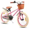 HILAND Bicyclette pour enfants - Roues de 18 pouces - 5-7 ans - Roues assistées - Panier - Bicyclette pour filles - Rose