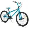 Hiland 24" Kids BMX Freestyle Bike avec 2 repose-pieds en acier et roue libre, rotation à 360 degrés-Bleu