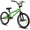 Hiland 20" Kids BMX Freestyle Bike avec 2 repose-pieds en acier et roue libre, rotation à 360 degrés-Vert