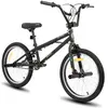 Hiland 20" Kids BMX Freestyle Bike avec 2 repose-pieds en acier et roue libre, rotation à 360 degrés-Noir