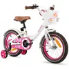 HILAND Vélo Enfant 14 Pouces pour Fille de 5,6,7 Ans, avec Panier et R...