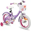 HILAND Vélo Enfant 16 Pouces pour Fille de 4-6 Ans, avec Panier et Roues stabilisatrices-Violet