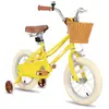 HILAND JOYSTAR Vélo pour filles 2-4 ans, vélo pour enfants 12 pouces avec béquille,Jaune