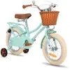 JOYSTAR 16  Pouces vélo pour Enfants avec Panier et Roues d'entraînement pour Filles Vélo pour Enfants 4-6 Ans  vert)