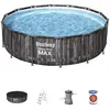 Bestway Piscine hors sol ronde Steel Pro Max décor bois 427 x 107 cm