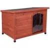 zooplus Exclusive Woody - Niche pour chien à toit plat et porte en plastique - L 115 x l 76 x H 80 cm