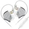 Écouteurs SZSMART KZ ZSN PRO 2 HIFI courbés avec microphone argent (In...