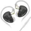 Écouteurs SZSMART KZ AS16 PRO HIFI courbés avec microphone noir (In ea...