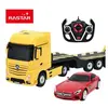 Rastar R/C 1:26 MB Actros + 1/24 auto USB oplaadbaar