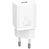 Baseus 25W Oplader 1C Wit - Power Delivery PD3.0 + QuickCharge QC3.0
