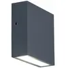 LUTEC Gemini XF - Wandlamp voor buiten - Extra plat - Aluminium armatuur - LED - 750 Lumen - 4000K wit licht - Donkergrijs