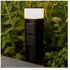 LUTEC Connect MAINS - LED lamp op sokkel voor buiten met 2 stopcontacten met zijaarding - Zwart  (Nederlandse versie)