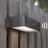 LUTEC Brick - Solar wandlamp voor buiten - PIR bewegingssensor - Roestvrij staal - LED - 4000K