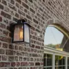 LUTEC Kelsey - Medium wandlamp voor buiten E27 fitting - Zwart