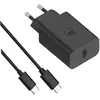 Motorola TurboPower 30W Thuislader met USB-C Kabel - Zwart