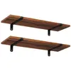 Vintage zwevende planken set van 2 met decoratieve houtlook