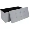 Tabouret Pouf Coffre Boîte Siège de Rangement Pliable - SONGMICS - LSF47G - Gris Clair - 86 L - 76 x 38 x 38 cm