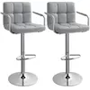 2 Tabouret de bar rotatif réglable en hauteur, Gris LJB93G