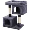 FEANDREA Arbre à chat 2 niches, 60 x 40 x 84 cm (L x l x h) Colonne en...