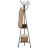 SONGMICS Porte-manteau sur Pieds RCR16BX - Style Rustique - 2 étagères
