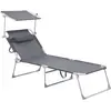 SONGMICS Bain De Soleil Inclinable, Chaise Longue, Transat Pliable et ...